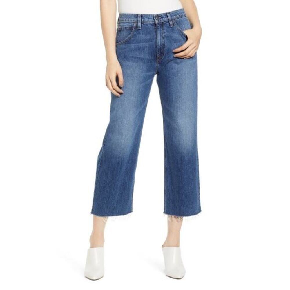 Hudson sloane extreme baggy low rise crop jeans size 25 dark wash‎